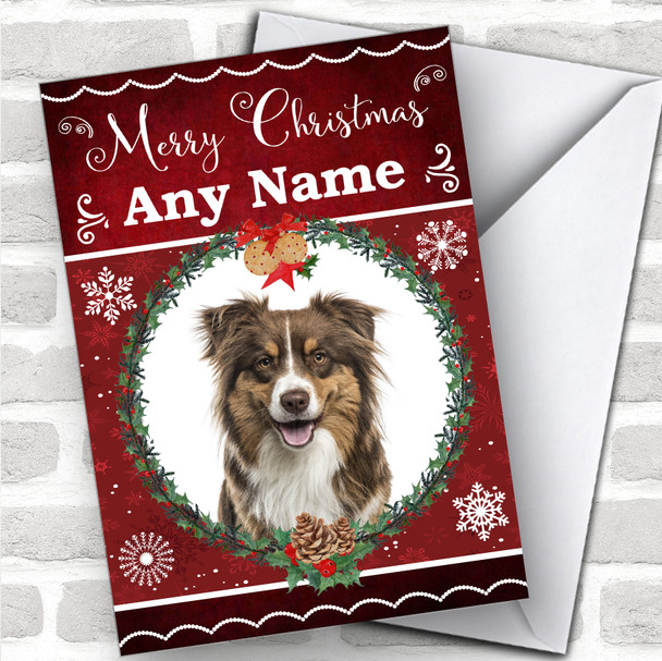 Australian Shepherd Dog Traditional Animal Personalized Christmas Card