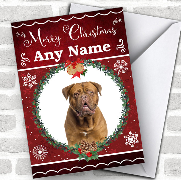 Dogue De Bordeaux Dog Traditional Animal Personalized Christmas Card