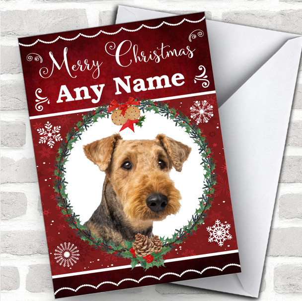 Airedale Terrier Dog Traditional Animal Personalized Christmas Card