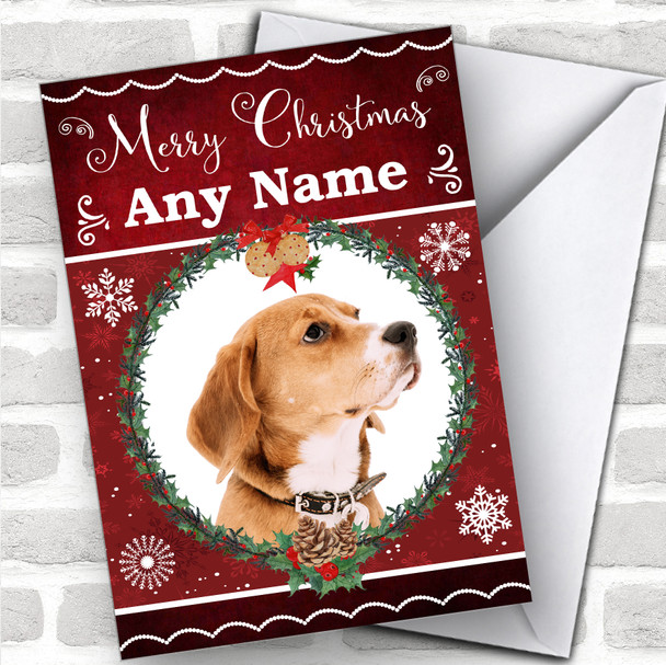 English Foxhound Dog Traditional Animal Personalized Christmas Card