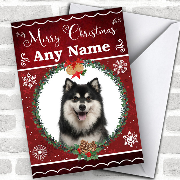 Finnish Lapphund Dog Traditional Animal Personalized Christmas Card