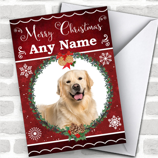 Golden Retriever Dog Traditional Animal Personalized Christmas Card