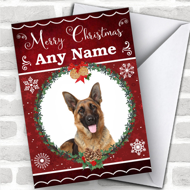 German Shepherd Dog Traditional Animal Personalized Christmas Card