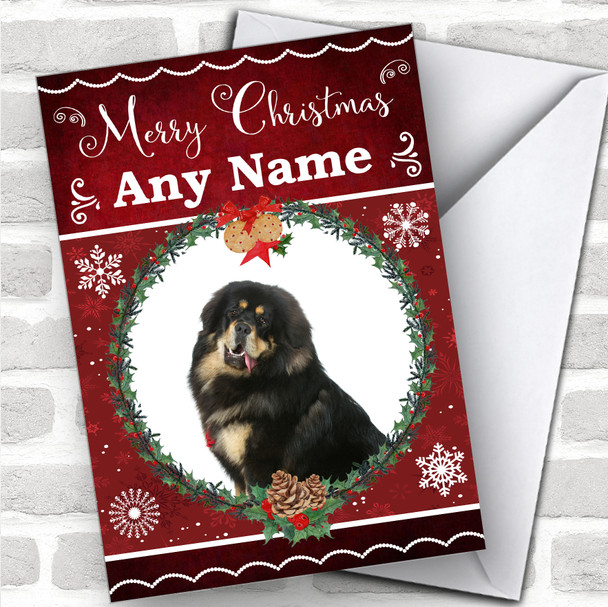 Tibetan Mastiff Dog Traditional Animal Personalized Christmas Card