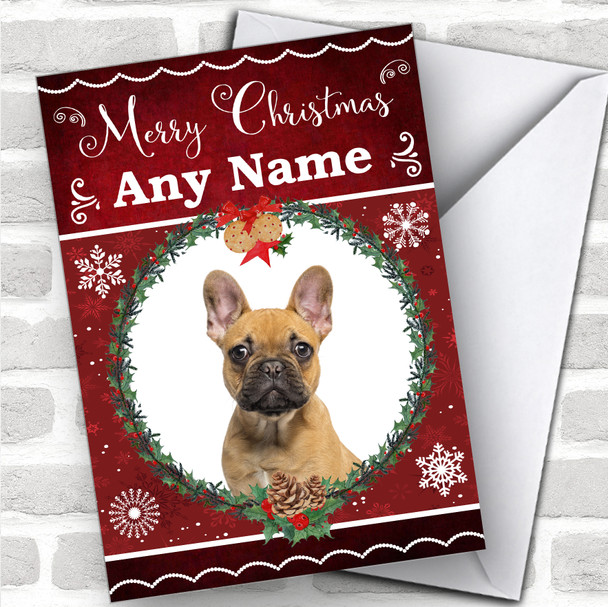 French Bulldog Dog Traditional Animal Personalized Christmas Card
