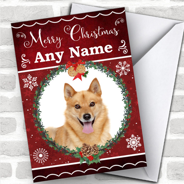 Finnish Spitz Dog Traditional Animal Personalized Christmas Card