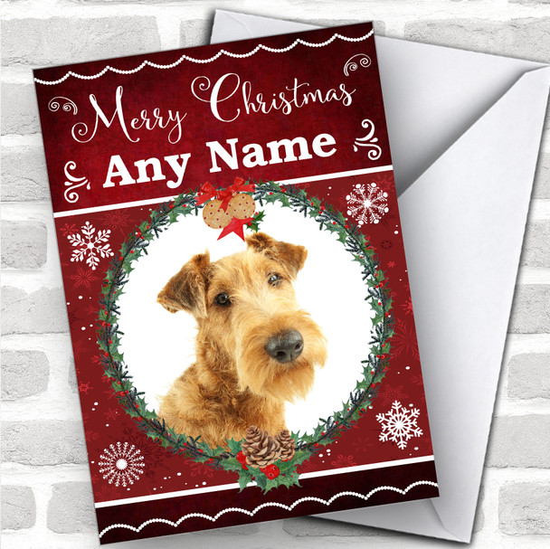 Irish Terrier Dog Traditional Animal Personalized Christmas Card