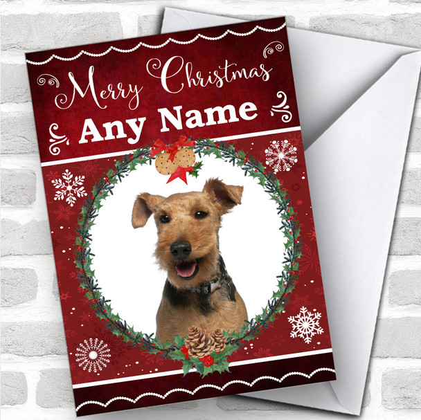 Welsh Terrier Dog Traditional Animal Personalized Christmas Card