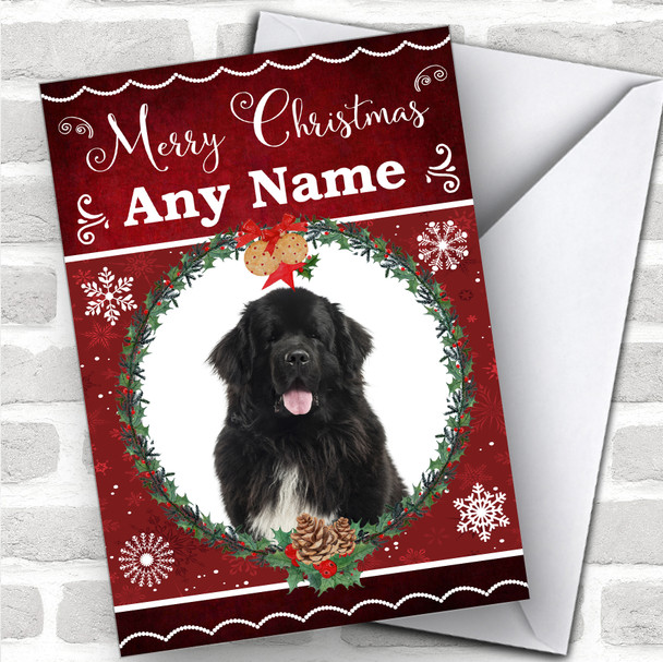 Newfoundland Dog Traditional Animal Personalized Christmas Card
