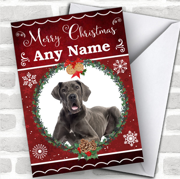 Great Dane Dog Traditional Animal Personalized Christmas Card