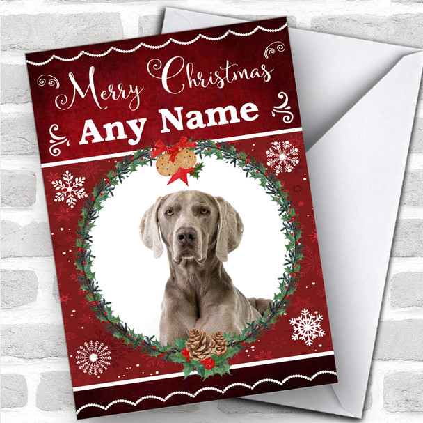 Weimaraner Dog Traditional Animal Personalized Christmas Card
