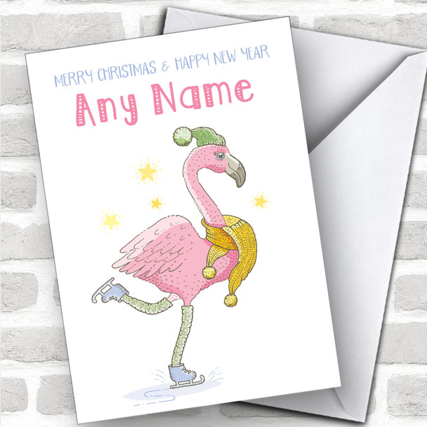 Cute Flamingo Children's Personalized Christmas Card
