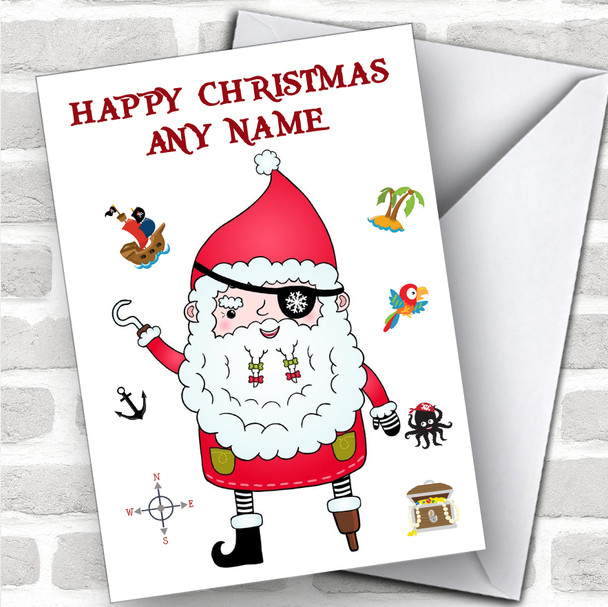 Pirate Santa Children's Personalized Christmas Card