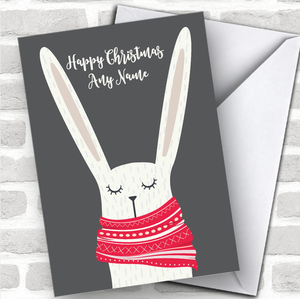 White Rabbit Children's Personalized Christmas Card