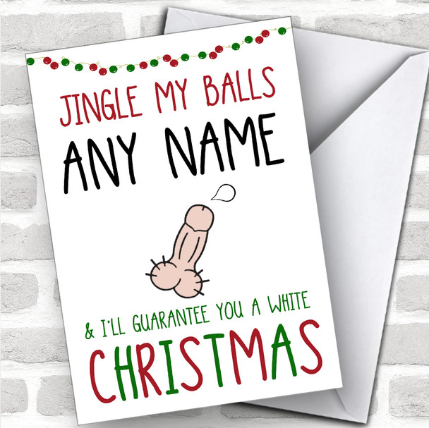 Adult Rude Jingle My Balls Funny Joke Personalized Christmas Card