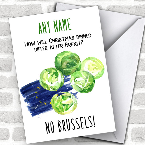 Brexit Brussels Sprouts Funny Joke Personalized Christmas Card