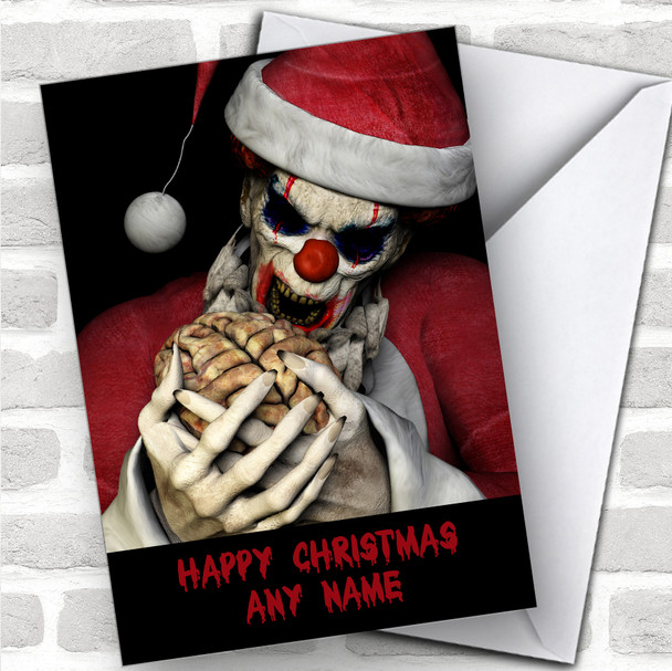 Horror Zombie Clown Funny Joke Personalized Christmas Card