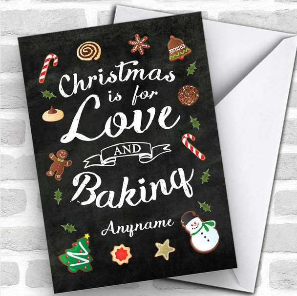 Baking Chalk Style Love At Christmas Hobbies Personalized Christmas Card