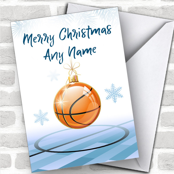 Basketball Bauble Xmas Ornament Hobbies Personalized Christmas Card