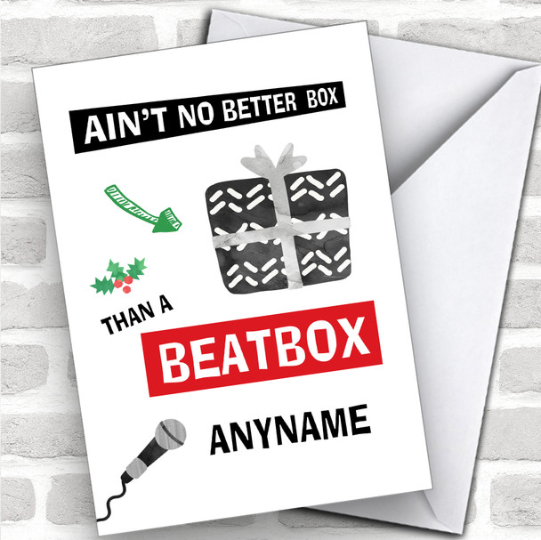 Beatbox Funny Present Wordplay Hobbies Personalized Christmas Card