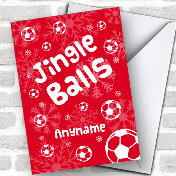 Football Funny Jingle Balls Hobbies Personalized Christmas Card