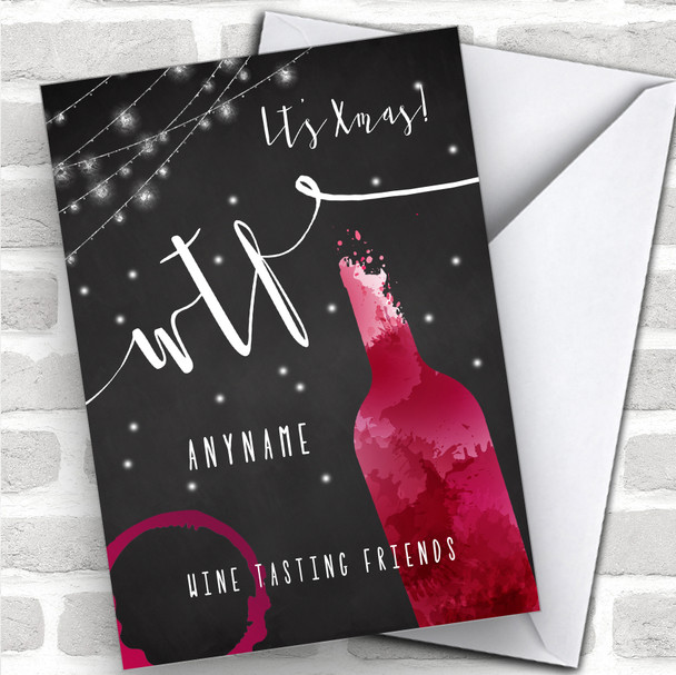 Wine Tasting Wtf Funny Xmas Hobbies Personalized Christmas Card