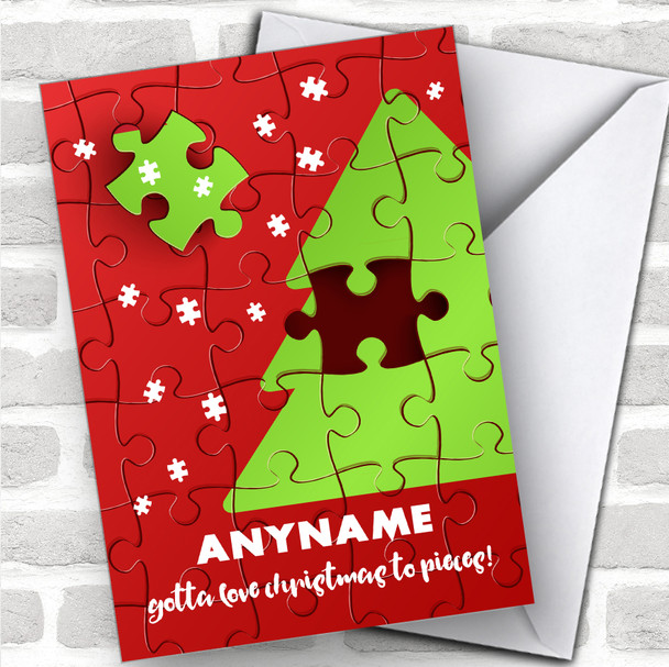 Jigsaw Love Xmas To Pieces Hobbies Personalized Christmas Card
