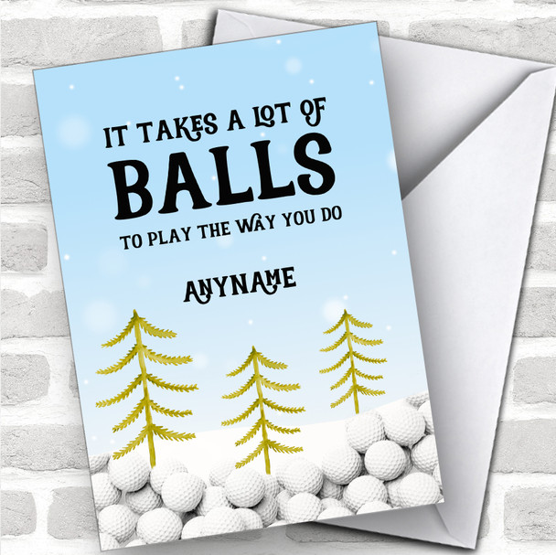 Golf Funny A Lot Of Balls Hobbies Personalized Christmas Card