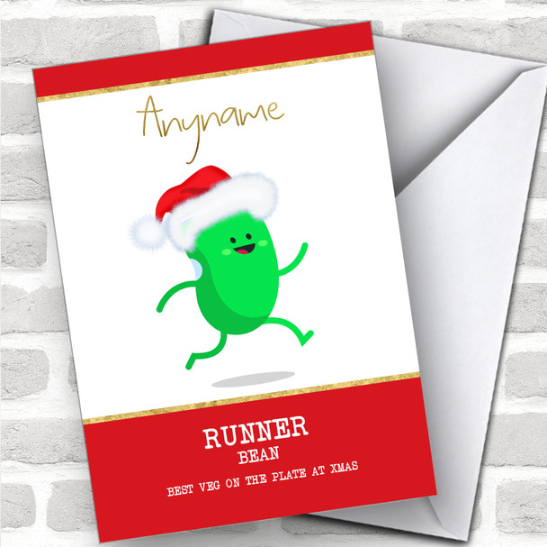 Running Funny Runner Bean Hobbies Personalized Christmas Card