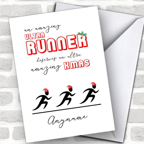 Ultra Runner Amazing Xmas Hobbies Personalized Christmas Card