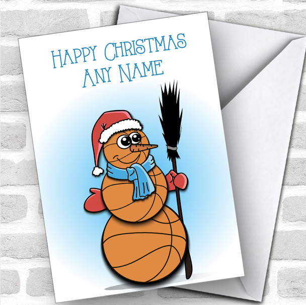 Basketball Snowman Hobbies Personalized Christmas Card