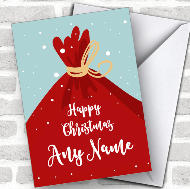 Santa's Sack Modern Personalized Christmas Card