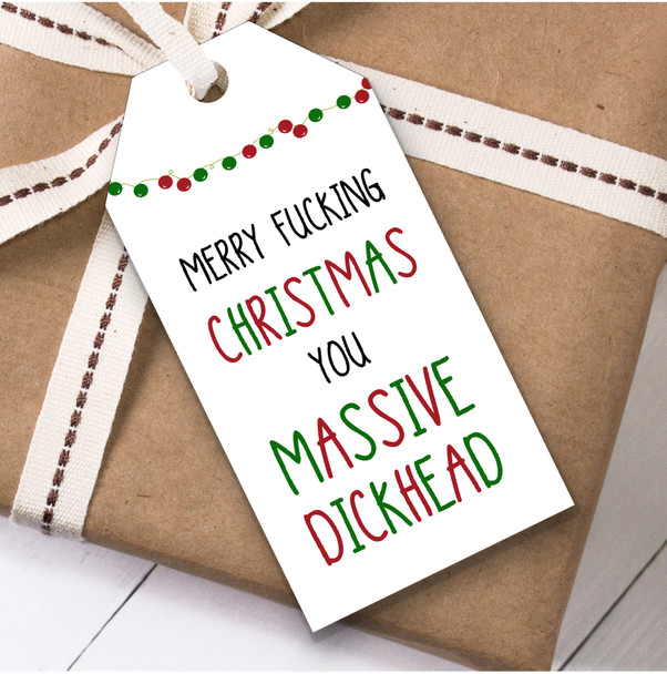 Funny Rude Offensive Adult Dickhead Christmas Gift Tags