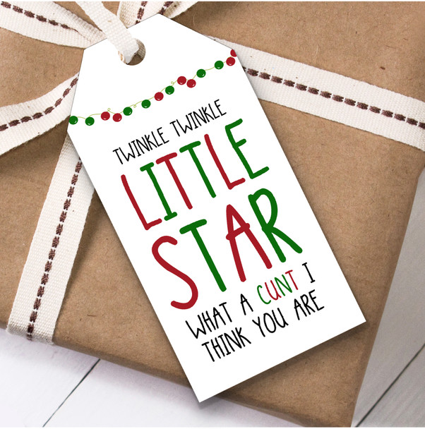 Funny Rude Offensive Twinkle Cunt Christmas Gift Tags