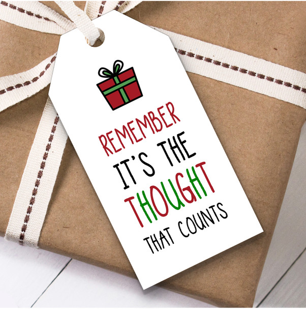 Funny It's The Thought That Counts Christmas Gift Tags