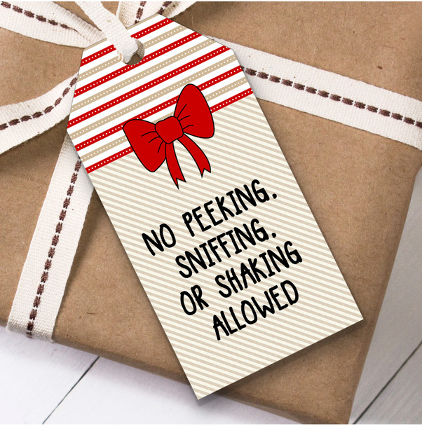 Funny No Peeking Sniffing Shaking Christmas Gift Tags