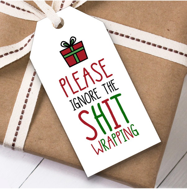 Funny Ignore The Shit Wrapping Christmas Gift Tags
