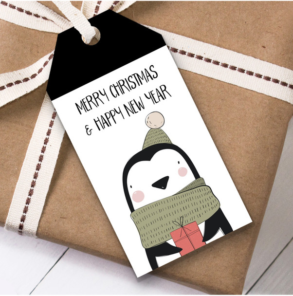 Cute Modern Penguin In Hat Christmas Gift Tags