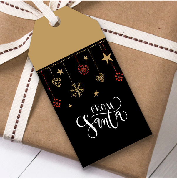 Black & Gold From Santa Christmas Gift Tags