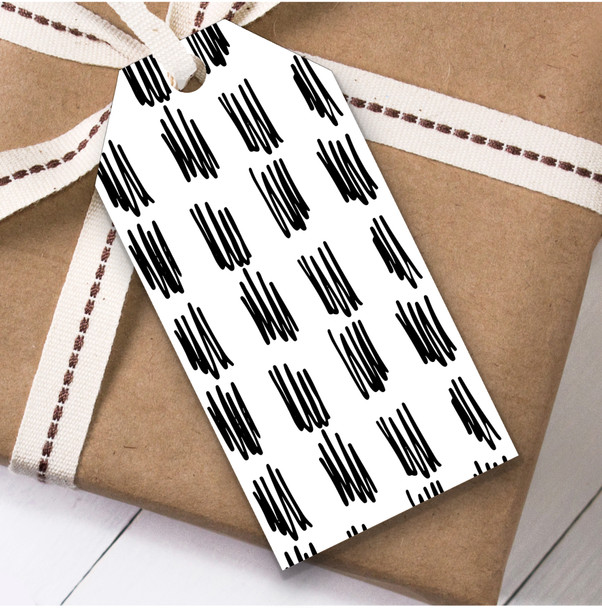 Black & White Squiggles Christmas Gift Tags