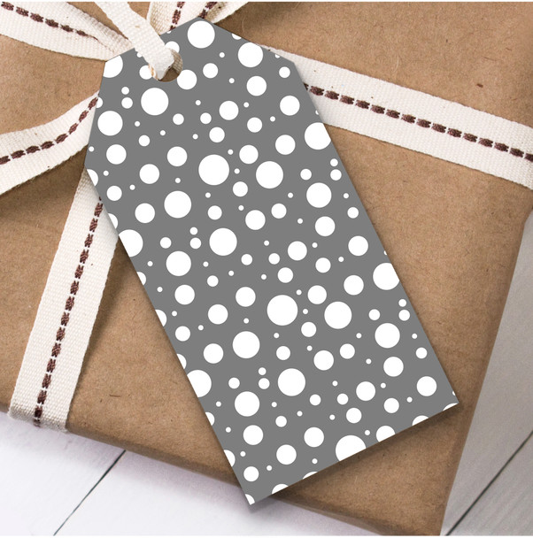 Grey With White Bubbles Christmas Gift Tags