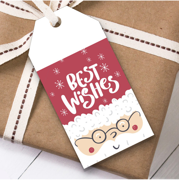 Santa Face Best Wishes Christmas Gift Tags
