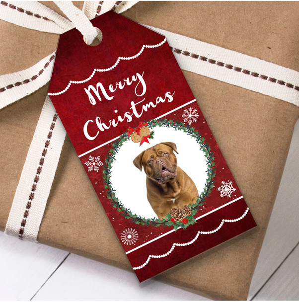 Dogue De Bordeaux Dog Christmas Gift Tags