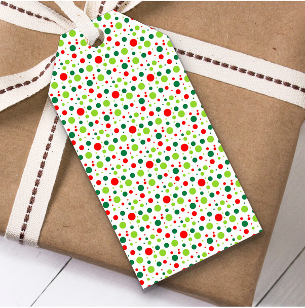 Small Green Red Spots Christmas Gift Tags