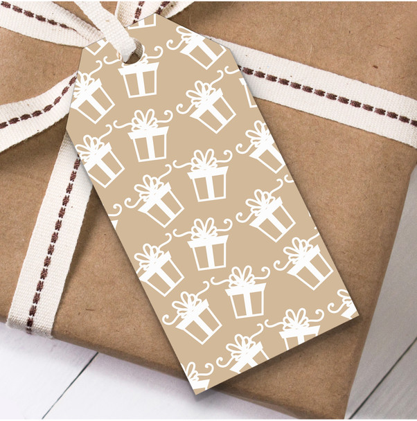Beige White Presents Christmas Gift Tags