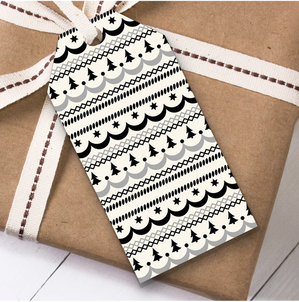 Black Cream And Grey Christmas Gift Tags