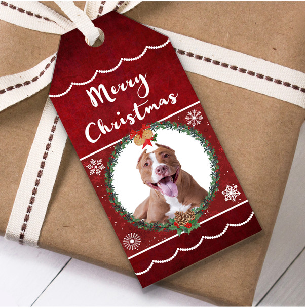 Pit Bull Terrier Dog Christmas Gift Tags