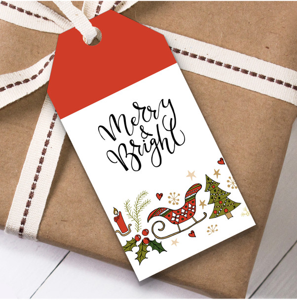 White Merry & Bright Christmas Gift Tags