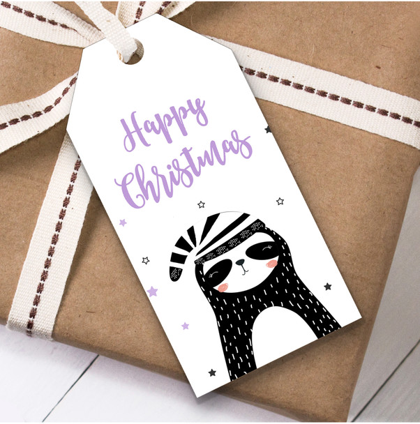 Black & White Sloth Christmas Gift Tags