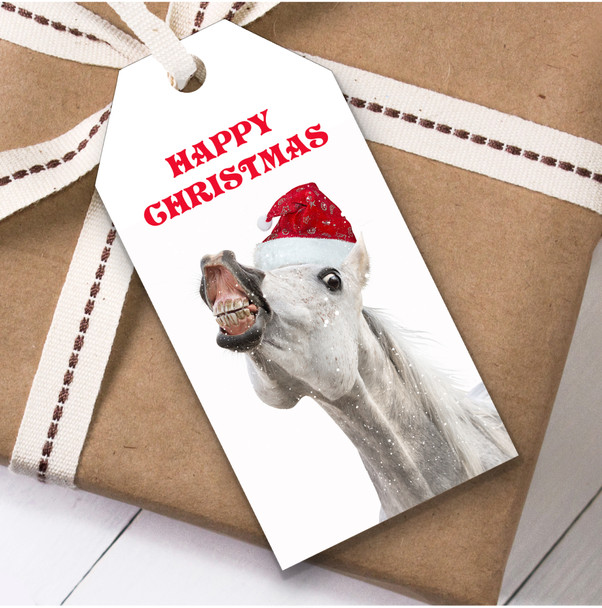 Funny Smiling Horse Christmas Gift Tags